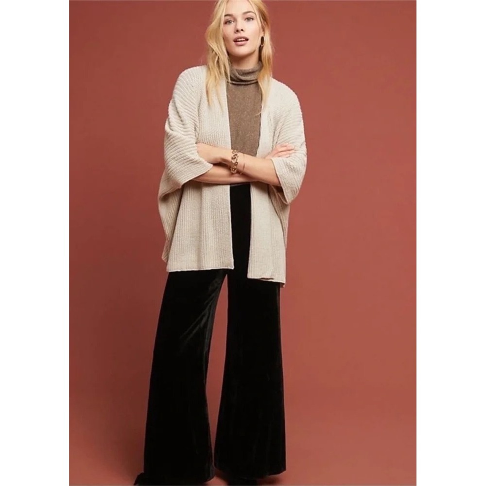 Akemi + Kin Anthropologie Open Front Knit Poncho Cardigan Sweater OS NWT